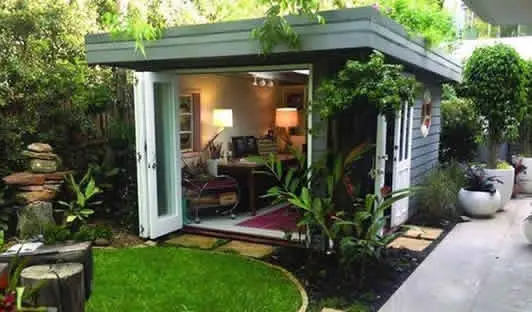A peak inside a she shed office