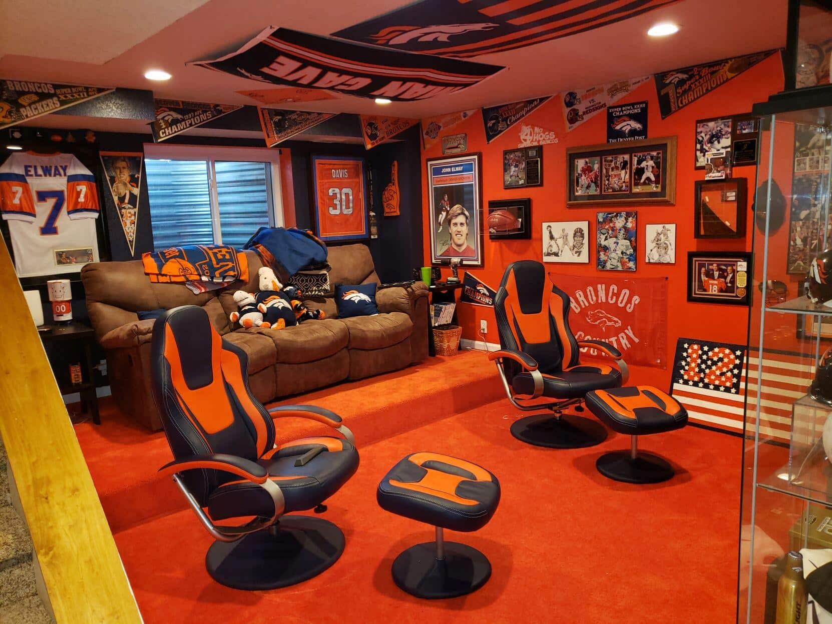 Broncos football man cave